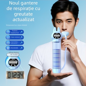 Dispozitiv portabil pentru exerciții abdominale cu corset respirabil – Model Normal / Rabbit, Material: Mouth-blown PP + Silicone Straw + Main Body AS, Cod produs: 20250805