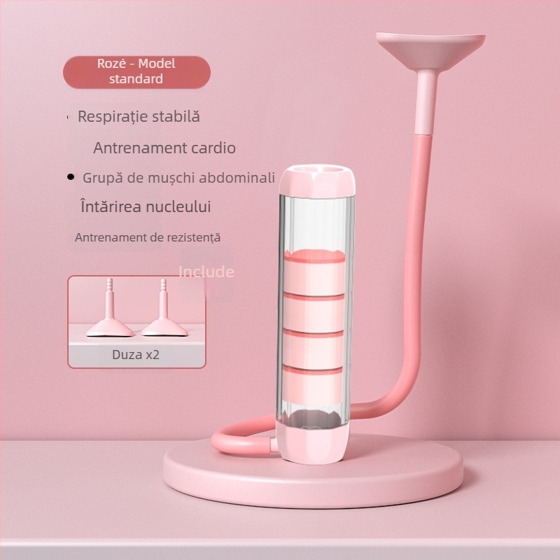 Dispozitiv portabil pentru exerciții abdominale cu corset respirabil – Model Normal / Rabbit, Material: Mouth-blown PP + Silicone Straw + Main Body AS, Cod produs: 20250805