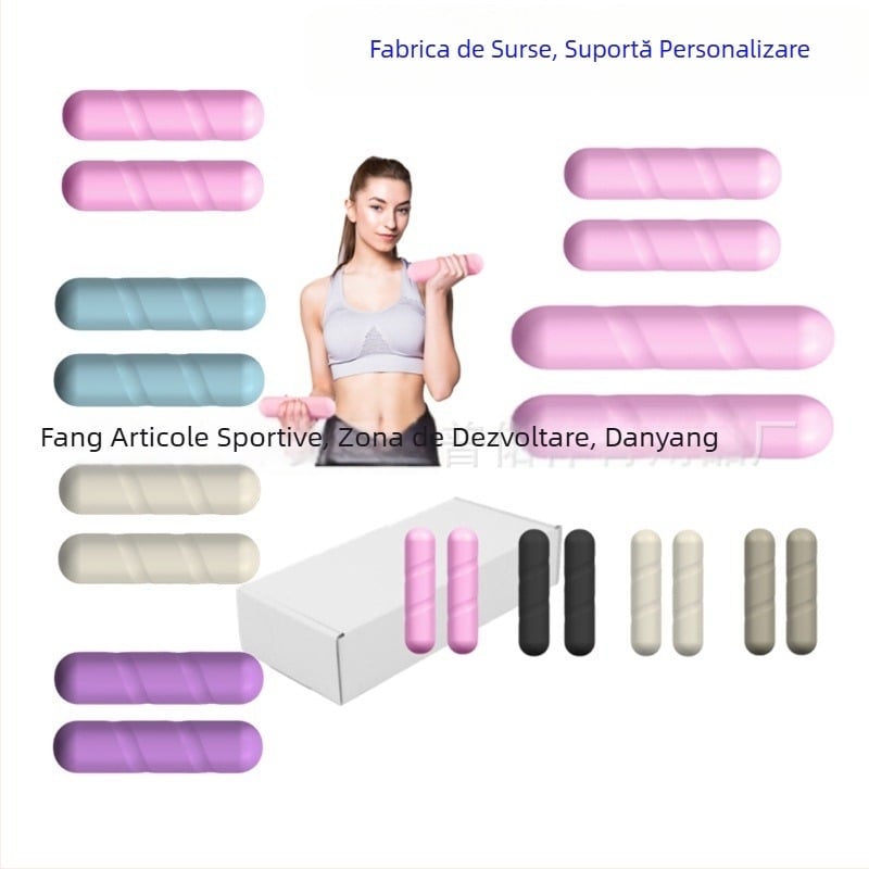 Baston de antrenament pentru brațe din silicon – construcție din oțel și silicon, priză antiaderentă, pentru Pilates/Yoga, greutate 2 kg pe pereche