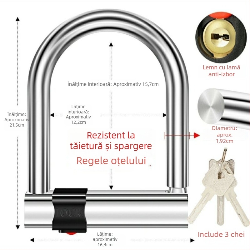 Încuietoare pentru autovehicule Guan ling, oțel inoxidabil, stil modern minimalist, utilizare generală.
