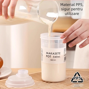 Qiwang cupă portabilă pentru lapte de soia, pentru cafea, plastic etanș de calitate alimentară