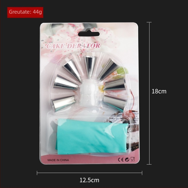 Set de 9 duze pentru decorare din oțel inoxidabil, pungă TPU pentru cofetărie