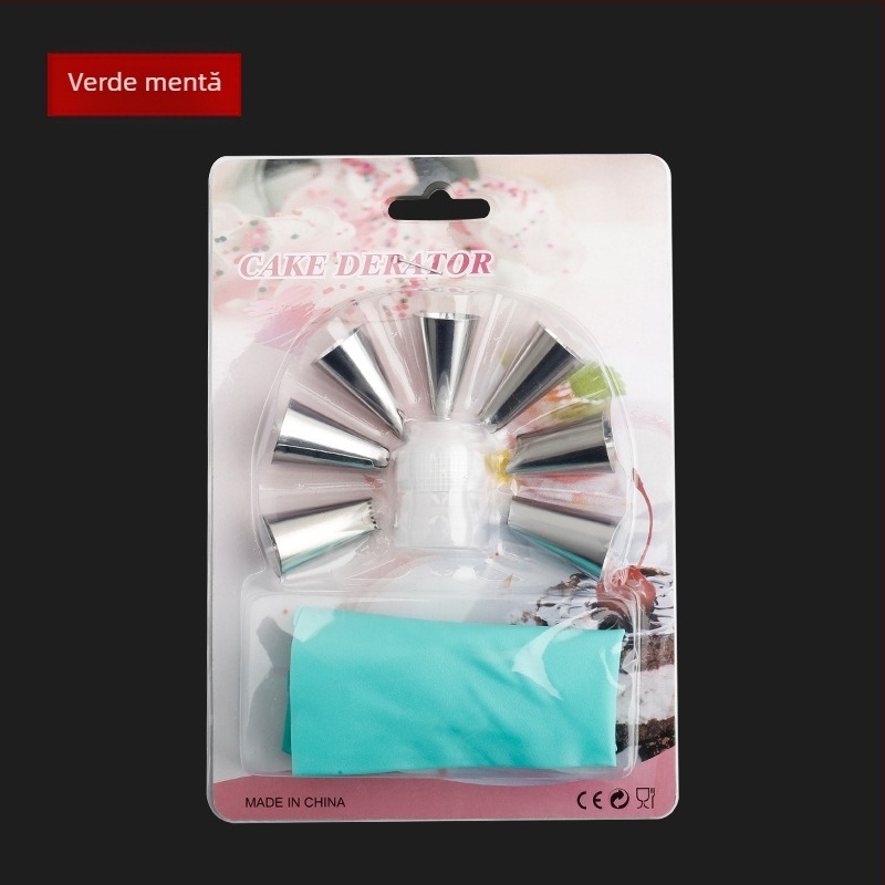 Set de 9 duze pentru decorare din oțel inoxidabil, pungă TPU pentru cofetărie