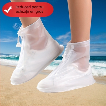 Huse pentru cizme de ploaie pentru drumeții în aer liber — Minimalist din PVC, impermeabile și antiderapante, cu fermoar, brand Zhejun, personalizabile
