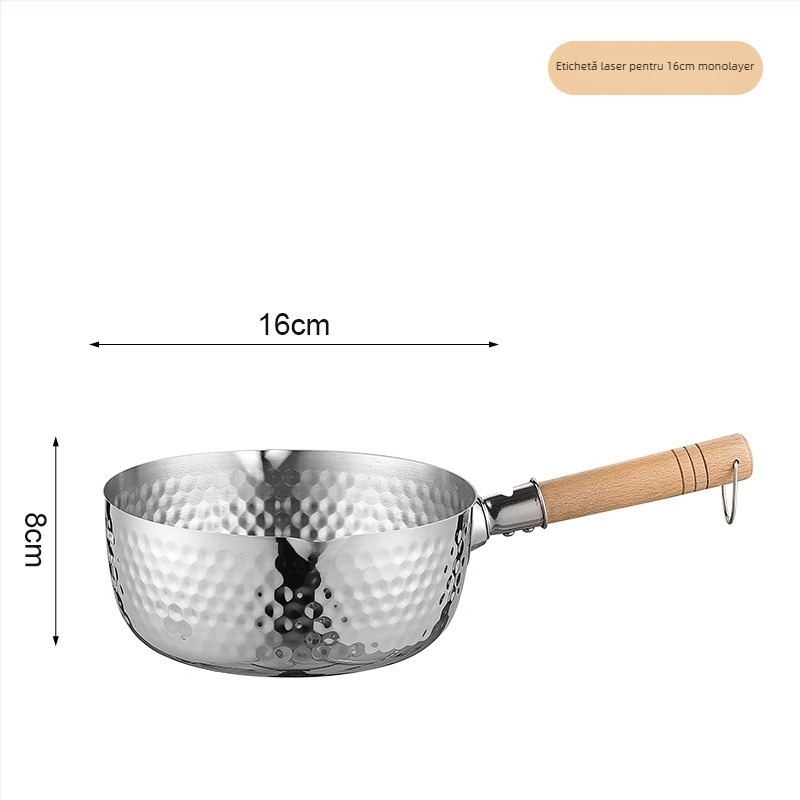 Oală de lapte din oțel inoxidabil 316, fund dublu strat, capac din sticlă, antiaderent, stil minimalist modern