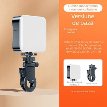 Mini lampă de selfie portabilă pentru telefon, LED, utilizare ținută în mână, pentru streaming live (putere sursă luminoasă: 30; tensiune: 5V; utilizare: ținută în mână)