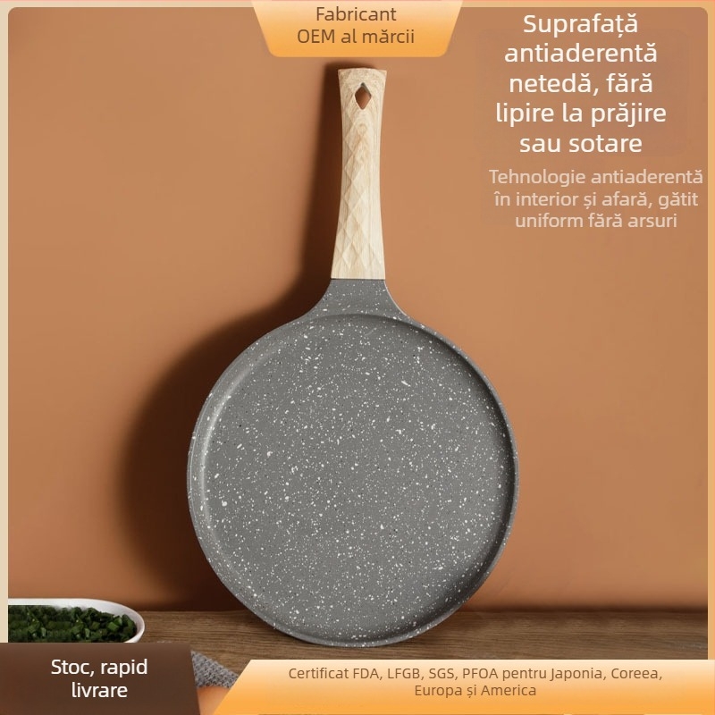 Tigaie din aliaj de aluminiu, antiaderentă — Tigaie multifuncțională pentru grătar, clătite și pizza (Modelul 202428, 1,7 kg)