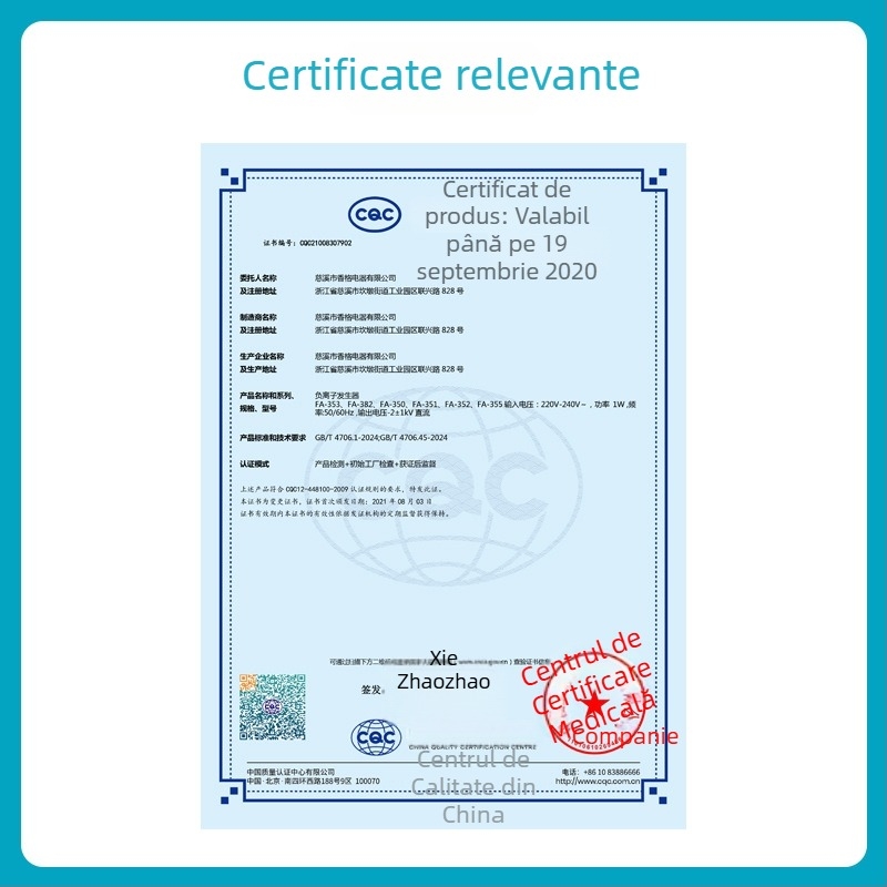 Generator de ioni negativi — purificare a aerului și eliminarea prafului — 24V DC