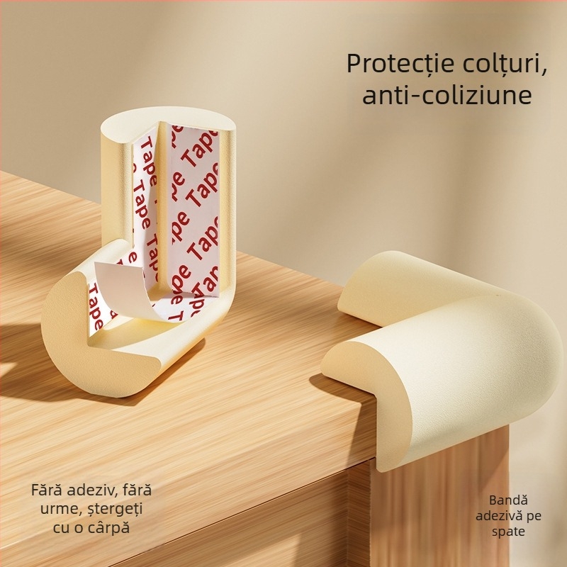Protectoare de colț din spumă, fără adeziv, Father Shield, pentru mese și paturi ale copiilor, formă unghi drept, pachet de 100 bucăți