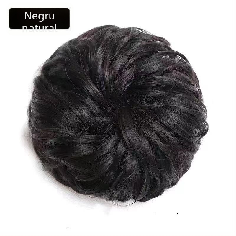 Perucă cu coadă și coc, bandă florală pentru cap, păr de mătase, proces mecanic, fără vopsire, pentru femei