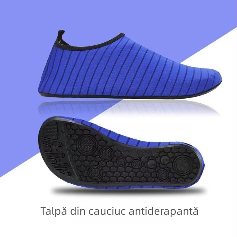 Pantofi pentru fitness interior – talpă moale, ușoare, antiderapante, model în dungi, potriviți pentru dans și antrenament acasă (Talpa: cauciuc natural; Partea superioară: bumbac; Interior: bumbac; Înălțime gleznă: joasă)