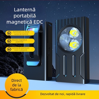 Fener LED compact cu încărcare rapidă Type-C, corp din aliaj de aluminiu, baterie polimeră încorporată de 800 mAh, rază 100–200 m