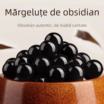 Brățară cu mărgele de obsidian pentru DIY, unisex (Material: obsidian; Stil: design original; Origine: Lianyungang; Lansare: primăvara 2025)