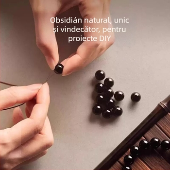 Brățară cu mărgele de obsidian pentru DIY, unisex (Material: obsidian; Stil: design original; Origine: Lianyungang; Lansare: primăvara 2025)