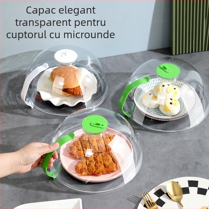 Capac de microunde antipicurare, din plastic rezistent la temperaturi înalte, stil modern minimalist, marcă Early zen