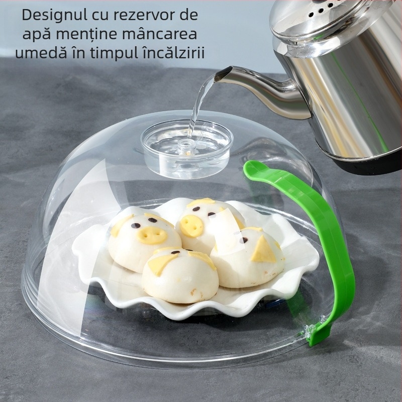 Capac de microunde antipicurare, din plastic rezistent la temperaturi înalte, stil modern minimalist, marcă Early zen