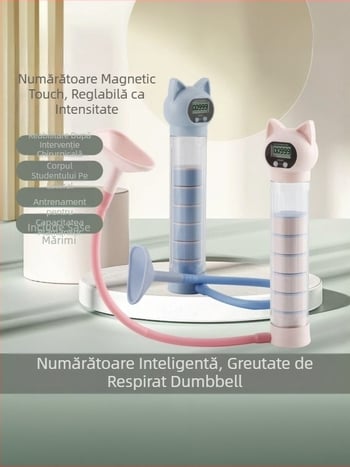 Nuopusi gantere reglabilă pentru antrenament respirator, fitness acasă, ABS construcție, model 025A, antrenor pentru abdomen și capacitatea pulmonară
