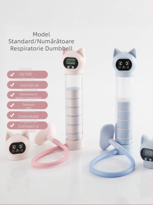 Nuopusi gantere reglabilă pentru antrenament respirator, fitness acasă, ABS construcție, model 025A, antrenor pentru abdomen și capacitatea pulmonară