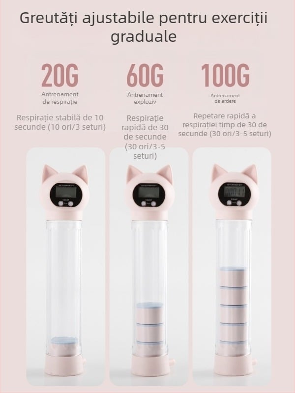 Nuopusi gantere reglabilă pentru antrenament respirator, fitness acasă, ABS construcție, model 025A, antrenor pentru abdomen și capacitatea pulmonară