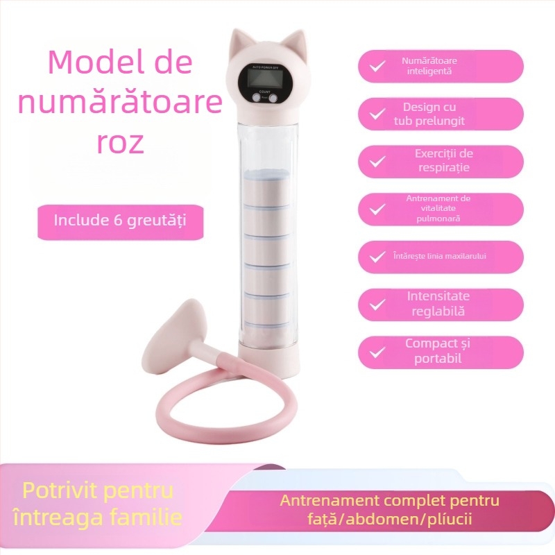 Nuopusi gantere reglabilă pentru antrenament respirator, fitness acasă, ABS construcție, model 025A, antrenor pentru abdomen și capacitatea pulmonară