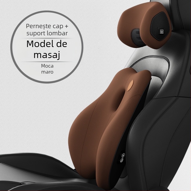 Perne de sprijin lombar auto cu tetieră, spumă cu memorie, stil Nordic, pentru toate anotimpurile, compatibilă cu majoritatea mașinilor