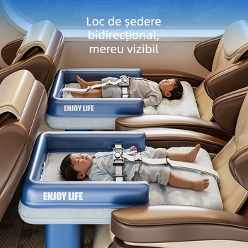 Jiashu Pat gonflabil pentru bebeluși și copii — pat de călătorie portabil cu suprafață catifelată, 0.25 kg, sarcină maximă 140 kg