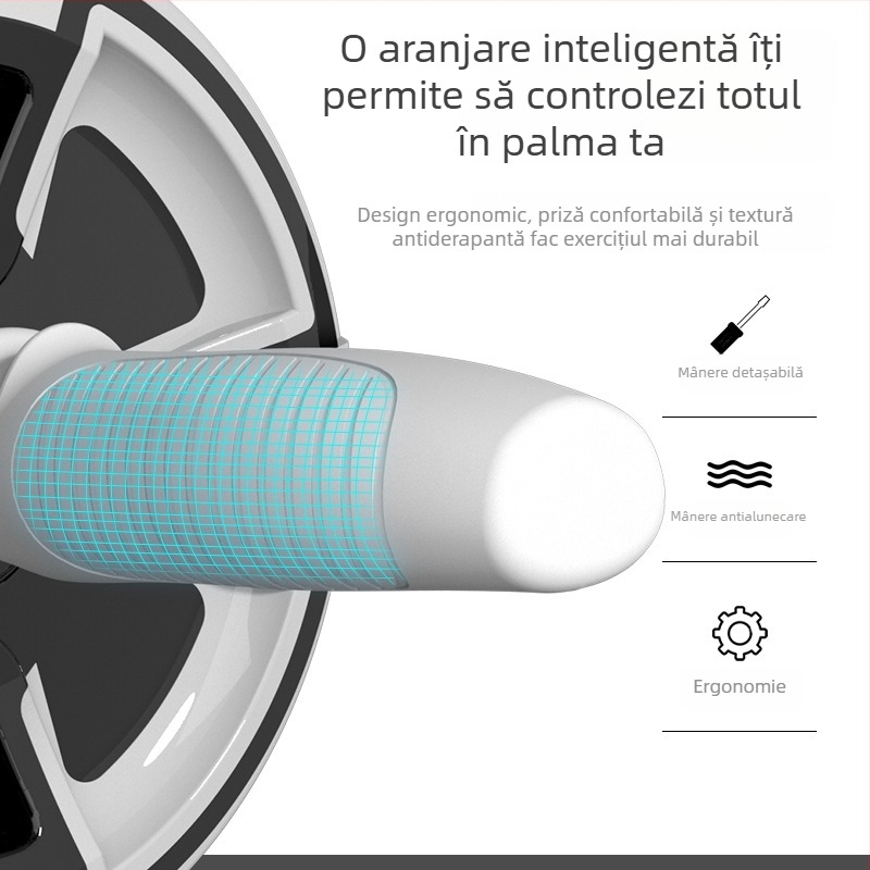 Roata pentru abdomen cu revenire automată și mâner detașabil, 0.89 kg