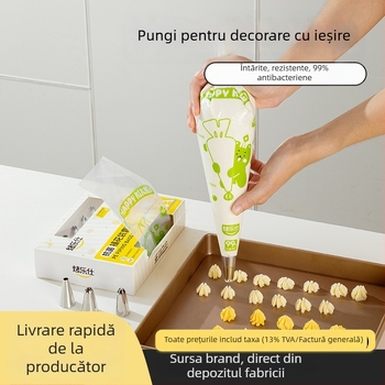 Set de pungă de decorare pentru creme, de unică folosință, din PE, cu duze de decorare, ambalaj cutie, pentru decorare, cofetărie și umplere