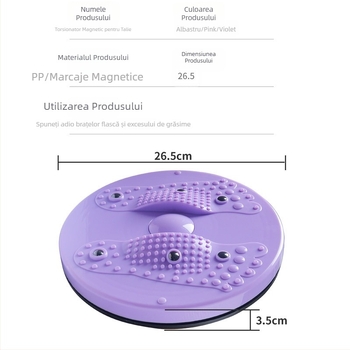 Placă abdominală — placă integrată pentru răsucirea taliei, nepliabilă, greutate 523, potrivită pentru birou și acasă