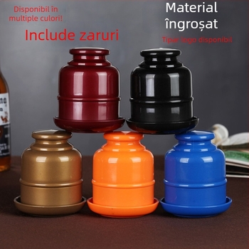 Set de cupe pentru zaruri cu design îngroșat, tavă inferioară și shaker – Material PP, colțuri rotunjite