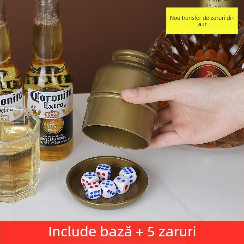 Set de cupe pentru zaruri cu design îngroșat, tavă inferioară și shaker – Material PP, colțuri rotunjite