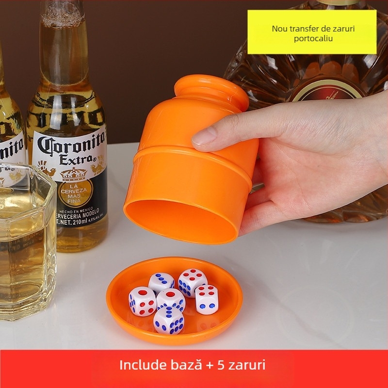Set de cupe pentru zaruri cu design îngroșat, tavă inferioară și shaker – Material PP, colțuri rotunjite