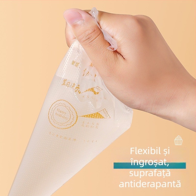 Jijia Set Duze Patiserie — de unică folosință, sac decorare din PE plastic + oțel inoxidabil, pentru creme, prăjituri și furseuri