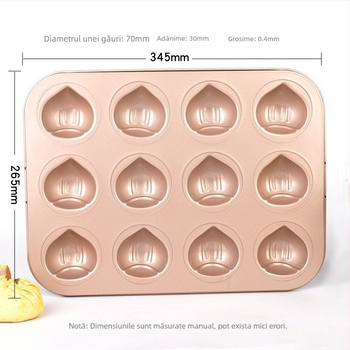 Hongping Formă Madeleine cu 12 cavități, stil simplu