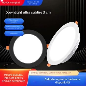 Downlight LED încastrat, 3W, 220V, montaj ascuns, carcasă din aluminiu