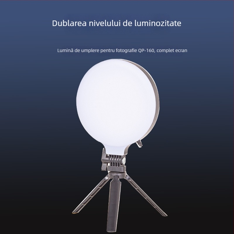 Lumină LED de umplere pentru fotografie și streaming, 13W, 5V2A, QO160 model, 3 moduri de iluminare, utilizare verticală
