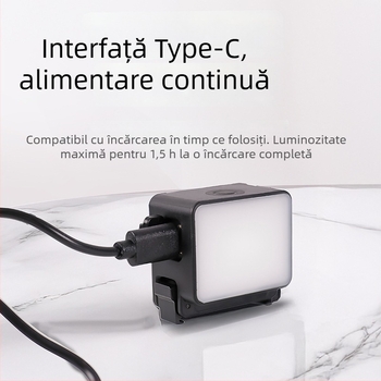 Lumină LED pentru Vlog – DJI Fill Light, Încărcare rapidă Type-C, detașare magnetică, temperatură de culoare în trei nuanțe, putere sub 10W