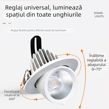 Spot LED în formă de nas de elefant, încastrat, extensibil, 220V, carcasă din aluminiu, model 812, iluminare pentru perete în vitrine de haine, acoperire 5 m²