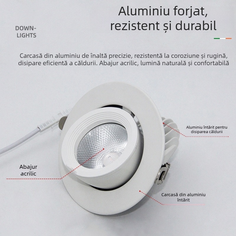 Spot LED în formă de nas de elefant, încastrat, extensibil, 220V, carcasă din aluminiu, model 812, iluminare pentru perete în vitrine de haine, acoperire 5 m²
