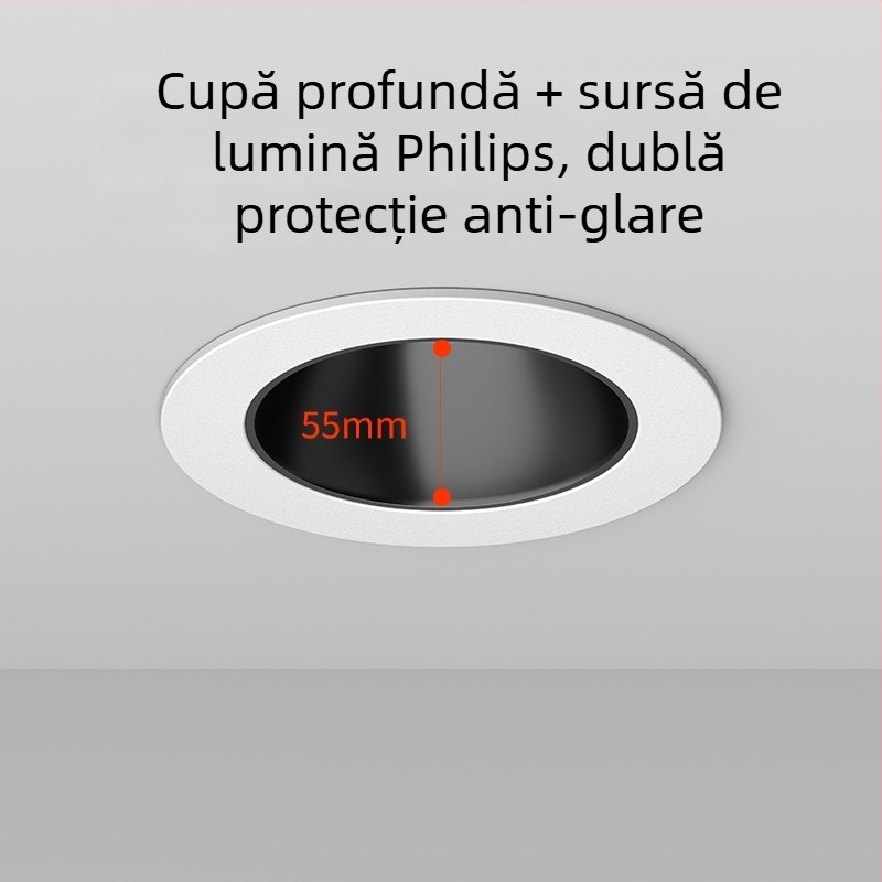 Lampa LED încastrată pentru iluminat de perete – anti-reflexie, model JR-888, carcasă din aliaj de aluminiu, tensiune ≤36V, CRI ≥95
