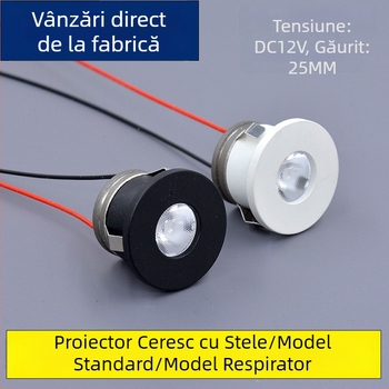 Spot LED încastrat, cer înstelat mini cu efect de respirație pentru atmosferă de expunere, carcasă din aluminiu, întrerupător, tensiune ≤36V
