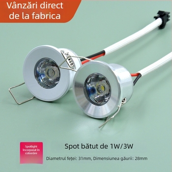 Lampă LED pentru tavan și lampă de tejghea cu spot mini de 1W, corp din aluminiu, 220V, control non-inteligent