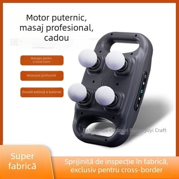 Fascia masaj cu 6 capete, motor brushless, baterie încorporată 1200-2000 mAh, ecran LCD, control cu mai multe viteze, pentru masaj profund al întregului corp