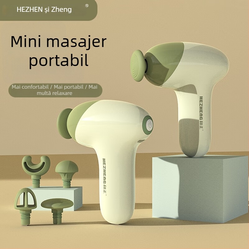 Mini masaj fascial cu motor brushless, 5 viteze, 4 capete de masaj, zgomot redus 36–45 dB