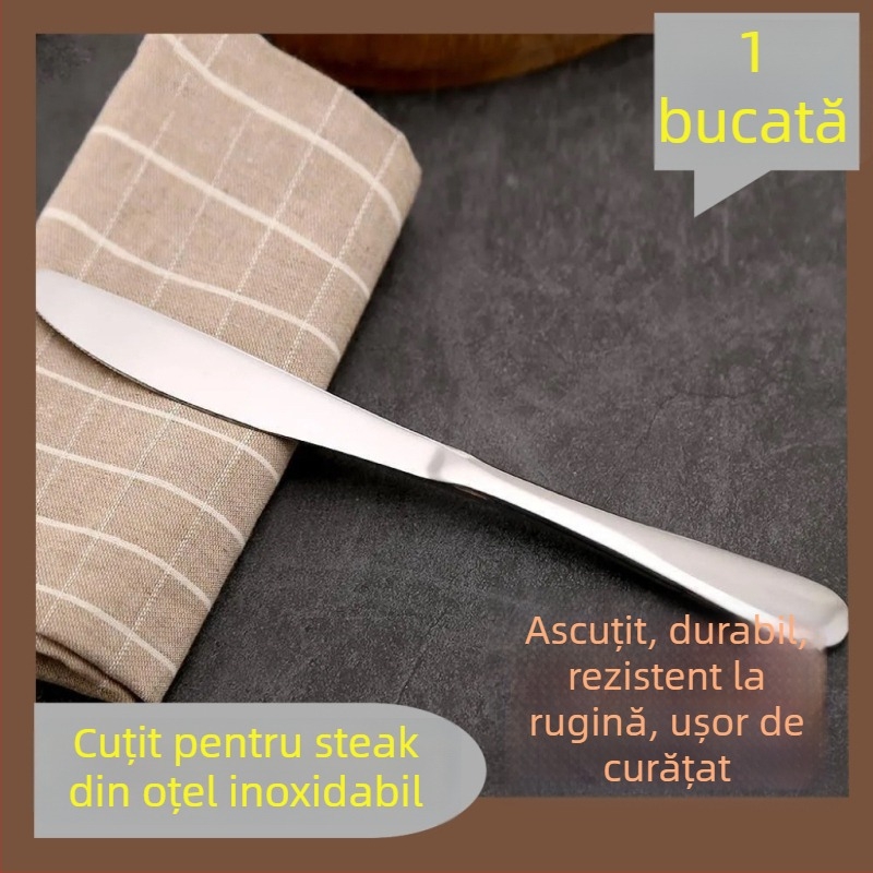 Cuțit de steak din oțel inoxidabil, design simplu și elegant, pentru adulți, potrivit pentru servire occidentală