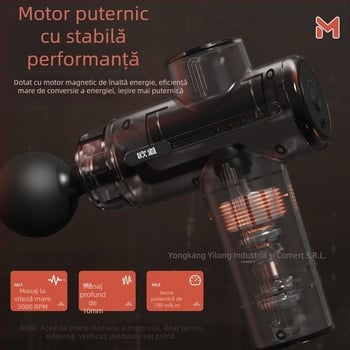 Masaj fasial cu motor fără perii, 6 capete, masaj profesional pentru mușchi, reglaj în 5 trepte, portabil, zgomot redus, baterie încorporată 2000–4000 mAh, autonomie 3–6 ore