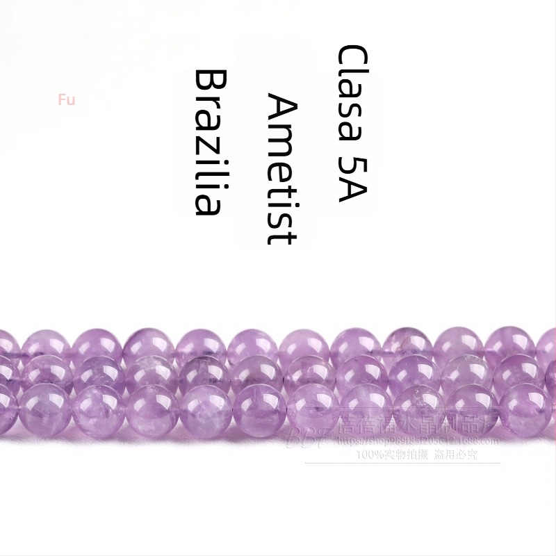 Mărgele din ametist pentru șnur, lustruite, rotunde, aspect premium