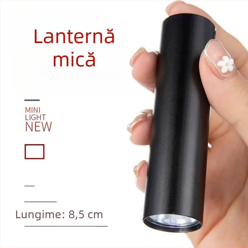 Lanternă mică reîncărcabilă, pentru uz casnic și exterior, 5W, 3.7V, 600 lm, IPX4, timp de încărcare 1–2 ore