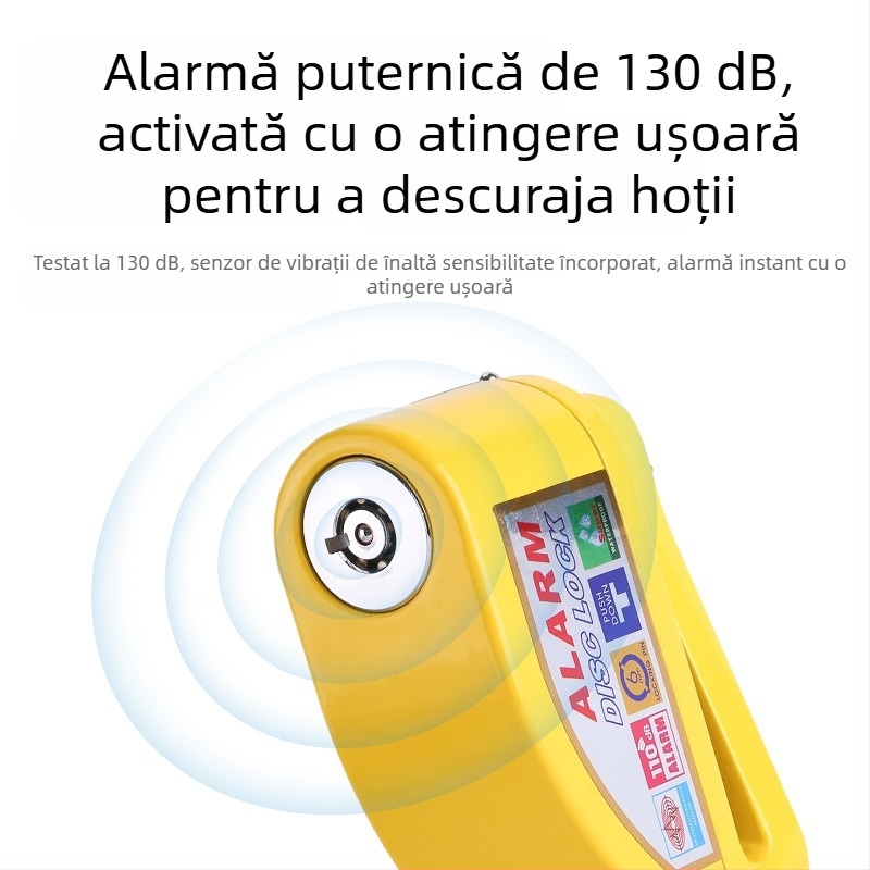 Blocare disc pentru bicicletă cu alarmă — Model 9698, material aliaj de aluminiu, greutate 251 g, brand Kuyue/YUUISD, personalizare disponibilă