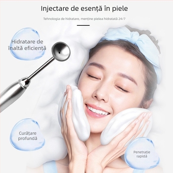 Meihua Curățare facială cu tehnologie bule de oxigen activ – curățare profundă, albire, rejuvenare a pielii; portabil, IPX3 rezistent la apă, fără baterie încorporată